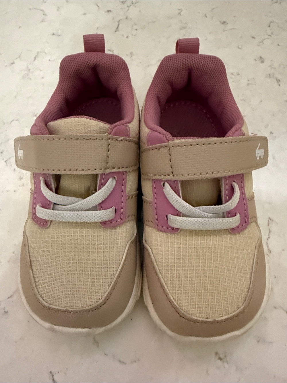 See Kai Run Kids Beige & Pink Velcro Sneakers